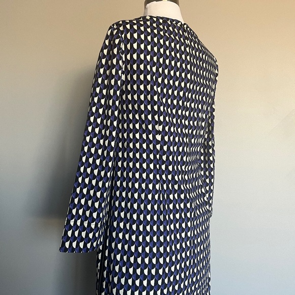 J. Crew Jet Set Geo Shift Career 3/4 Sleeve‎ Casual Geometric Zip Midi Dress 2 - Picture 13 of 16